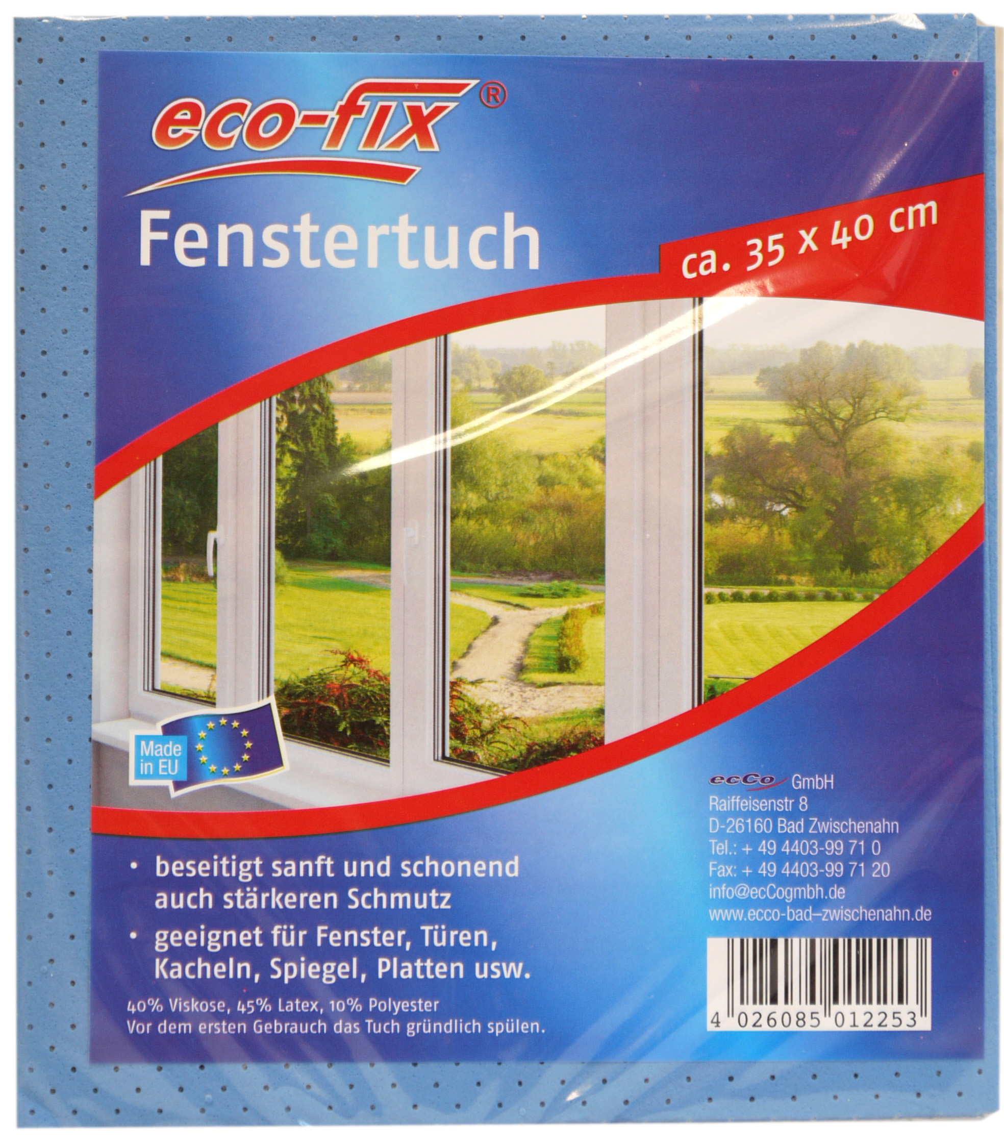 01225 - eco-fix Fenstertuch 1er -gelocht- 35x40cm