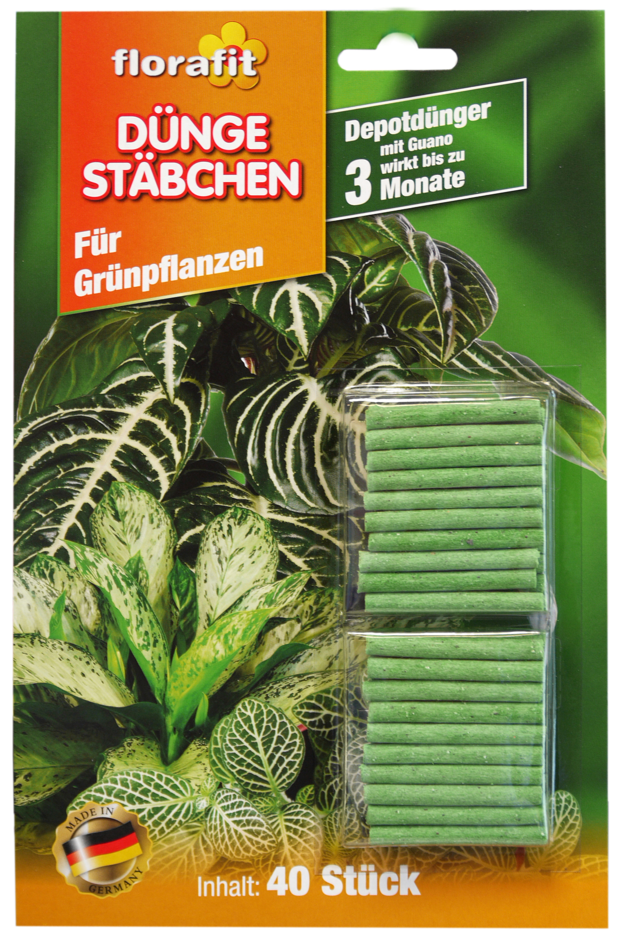 02260 - florafit Düngestäbchen 40er -für Grünpflanzen -