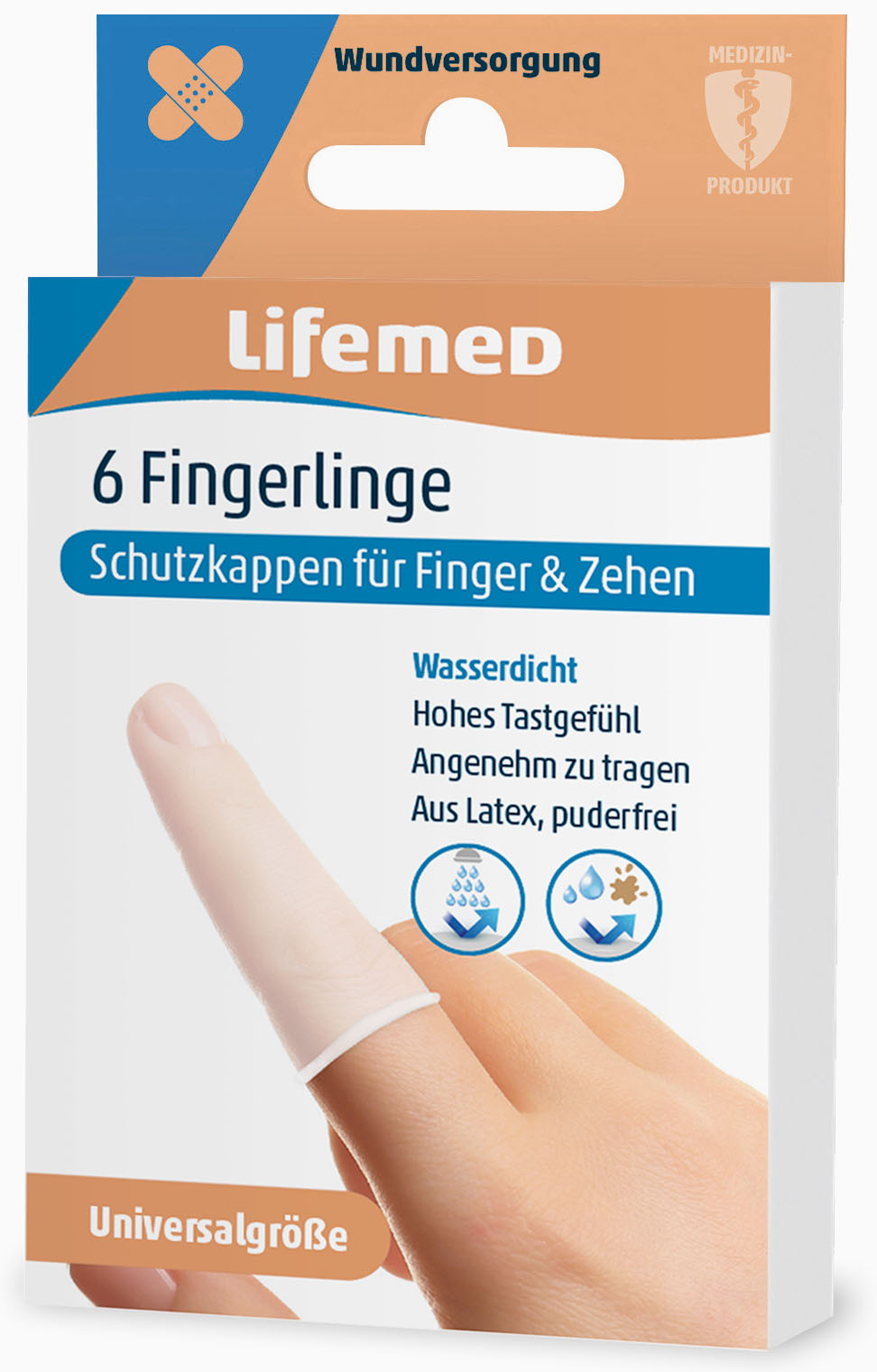 99105 - Finger cots pack of 6, one size, Latex