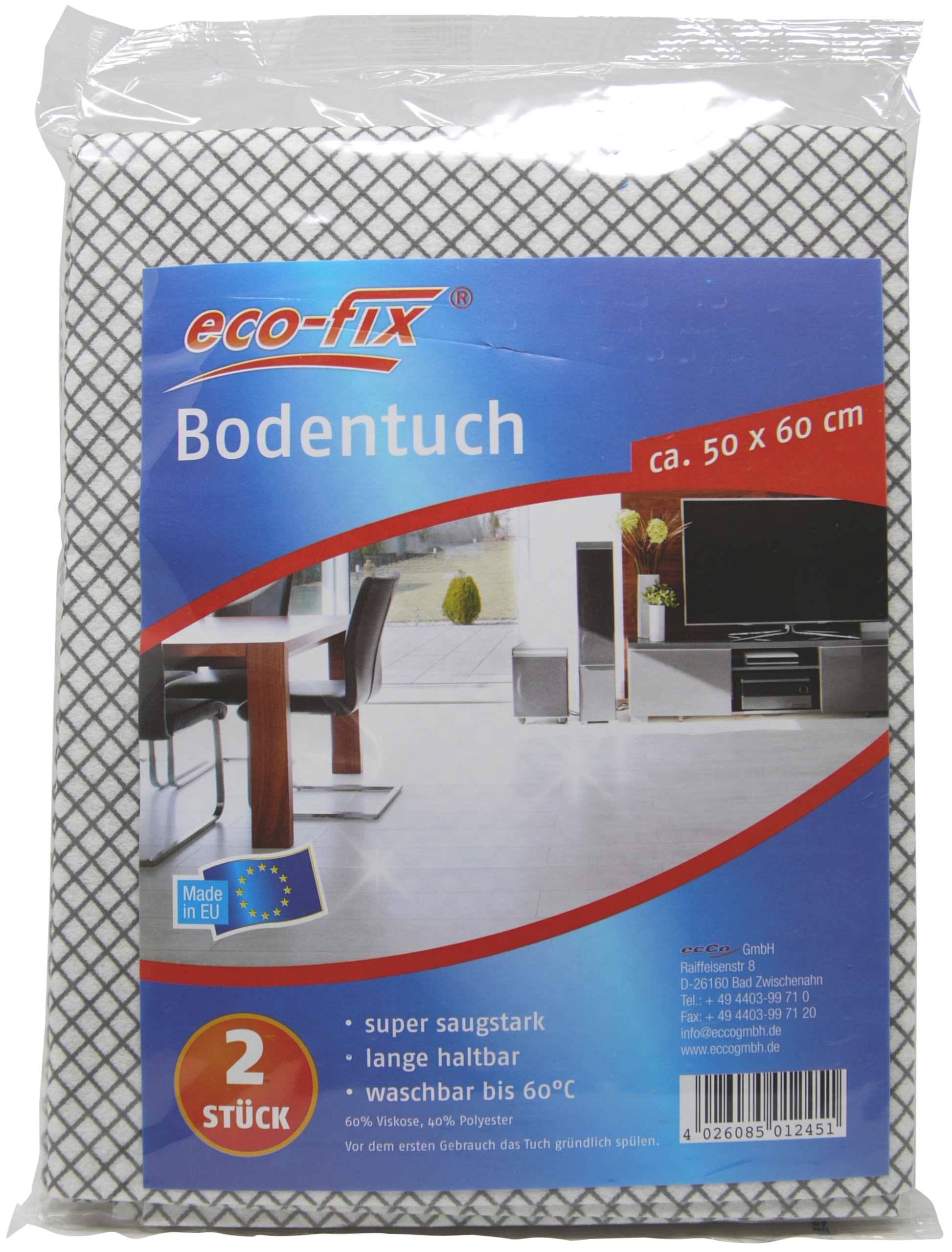 Bodentuch Vlies eco-fix 2er 50x60cm