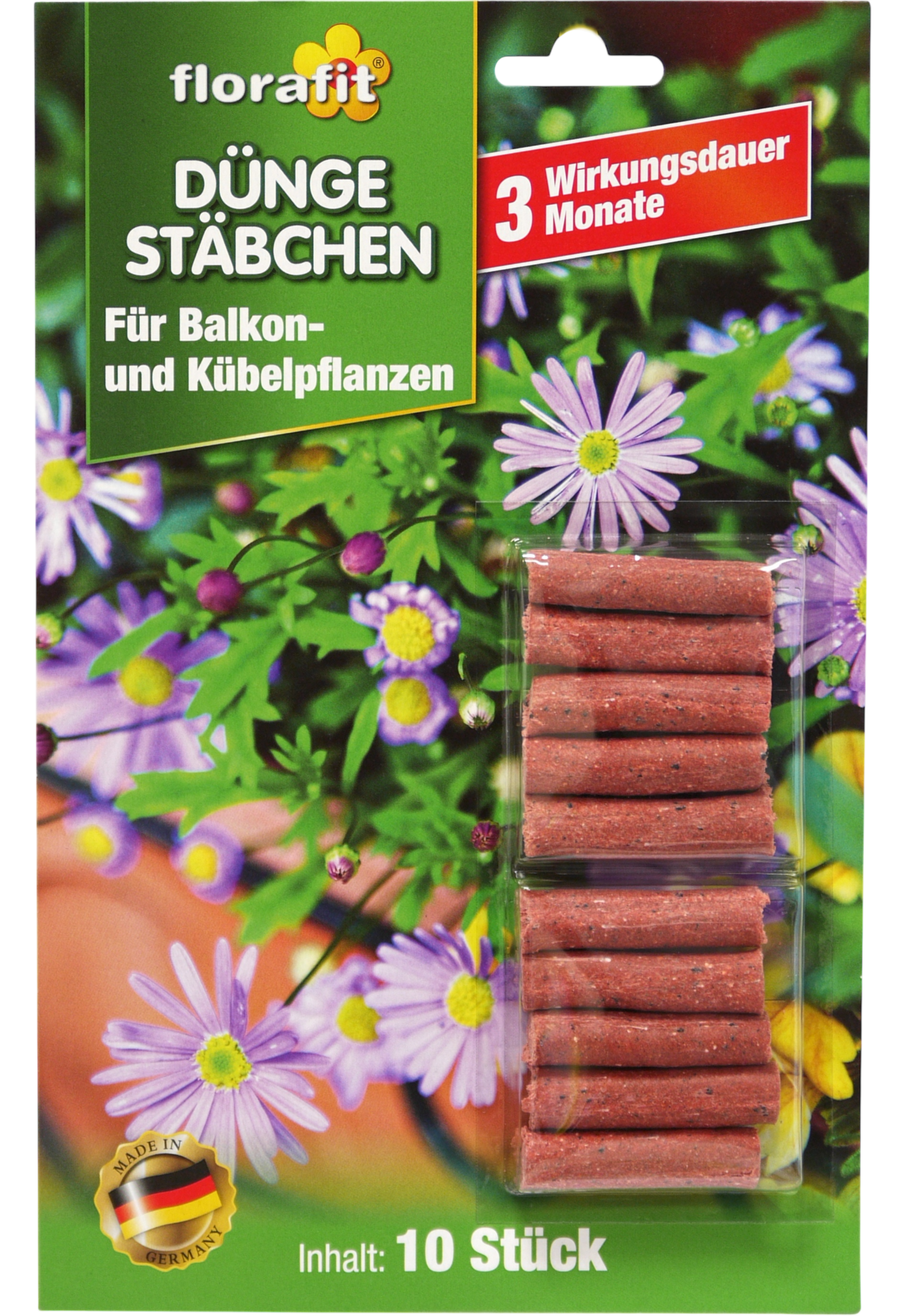 Düngestäbchen f. Balkon & Kübelpflanzen florafit 10er