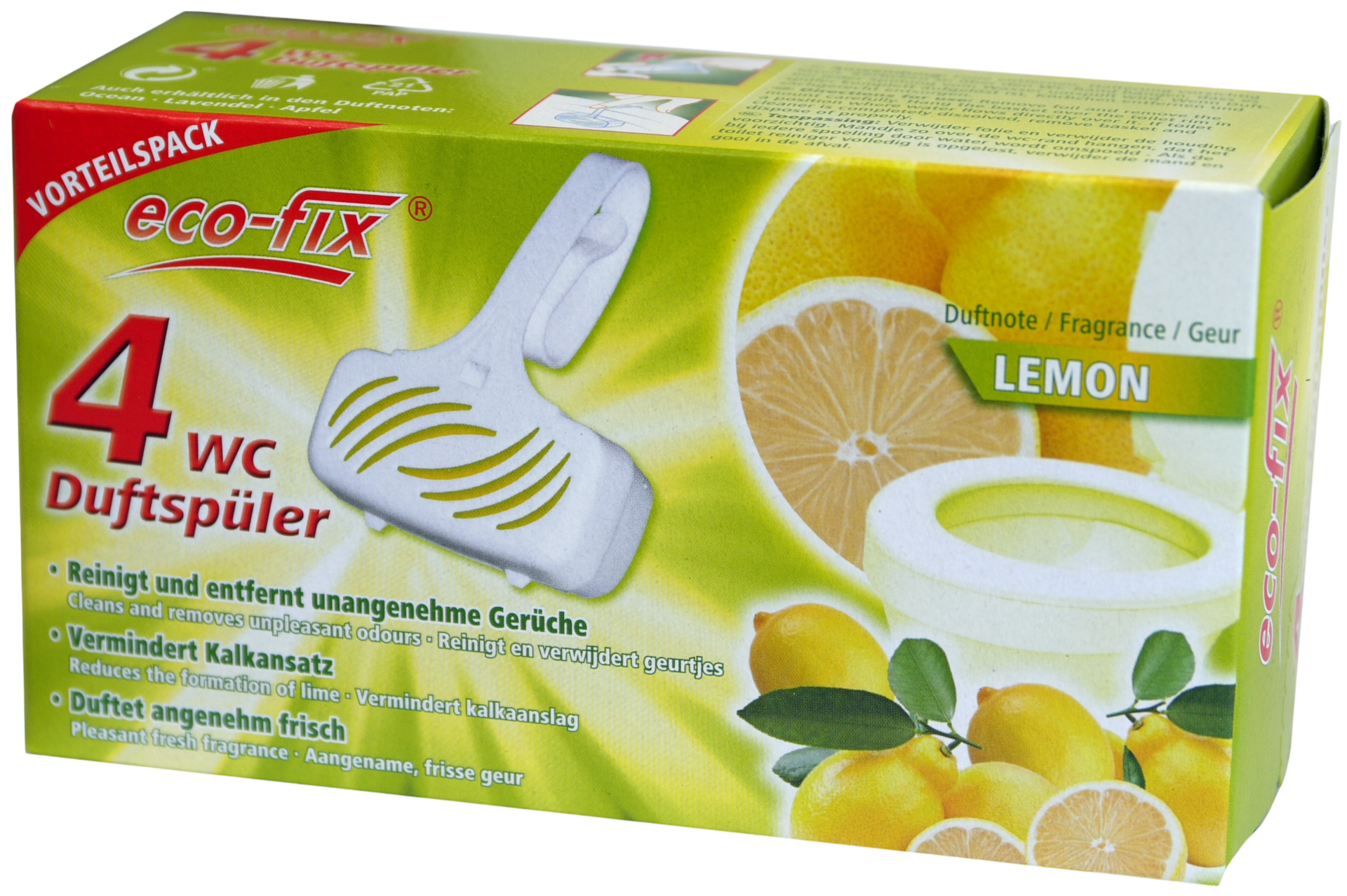 WC Duftspüler eco-fix 4er / 4x33g Lemon