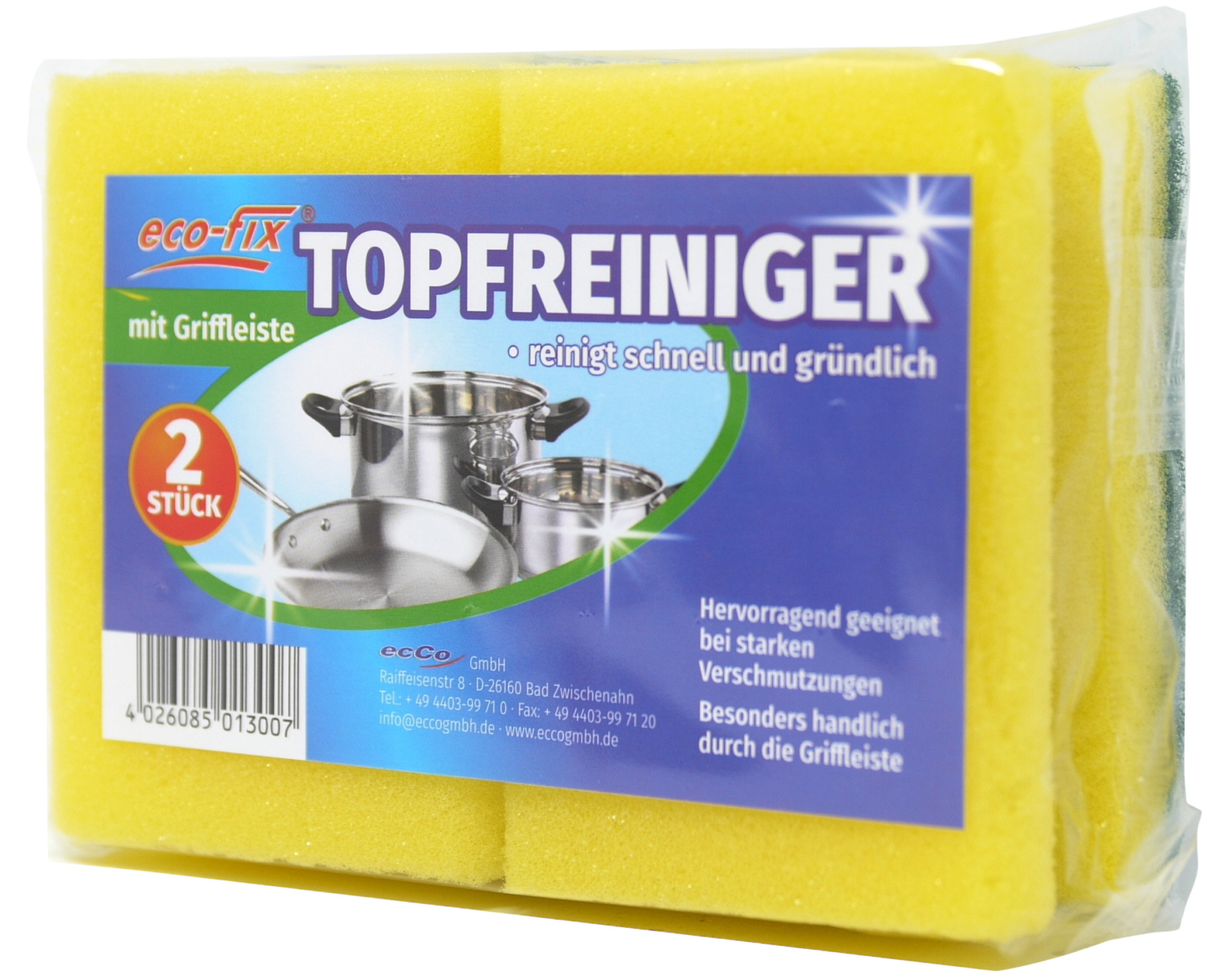 Topfreiniger mit Griff eco-fix 2er 9,5x7x4,5cm