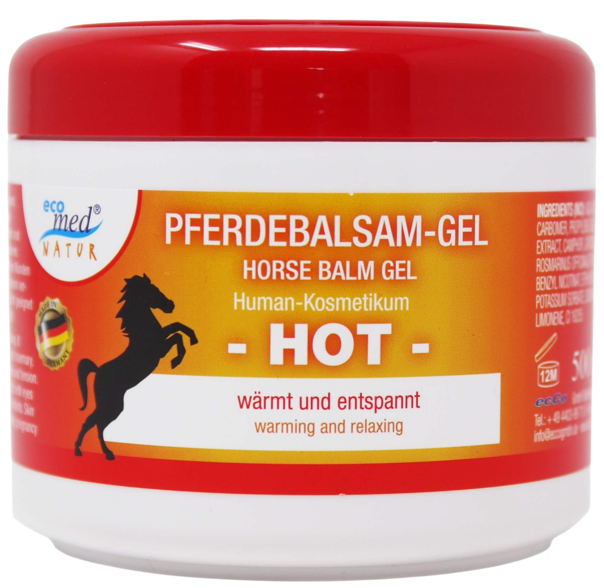 Pferdebalsam Gel HOT eco-med Natur 500ml