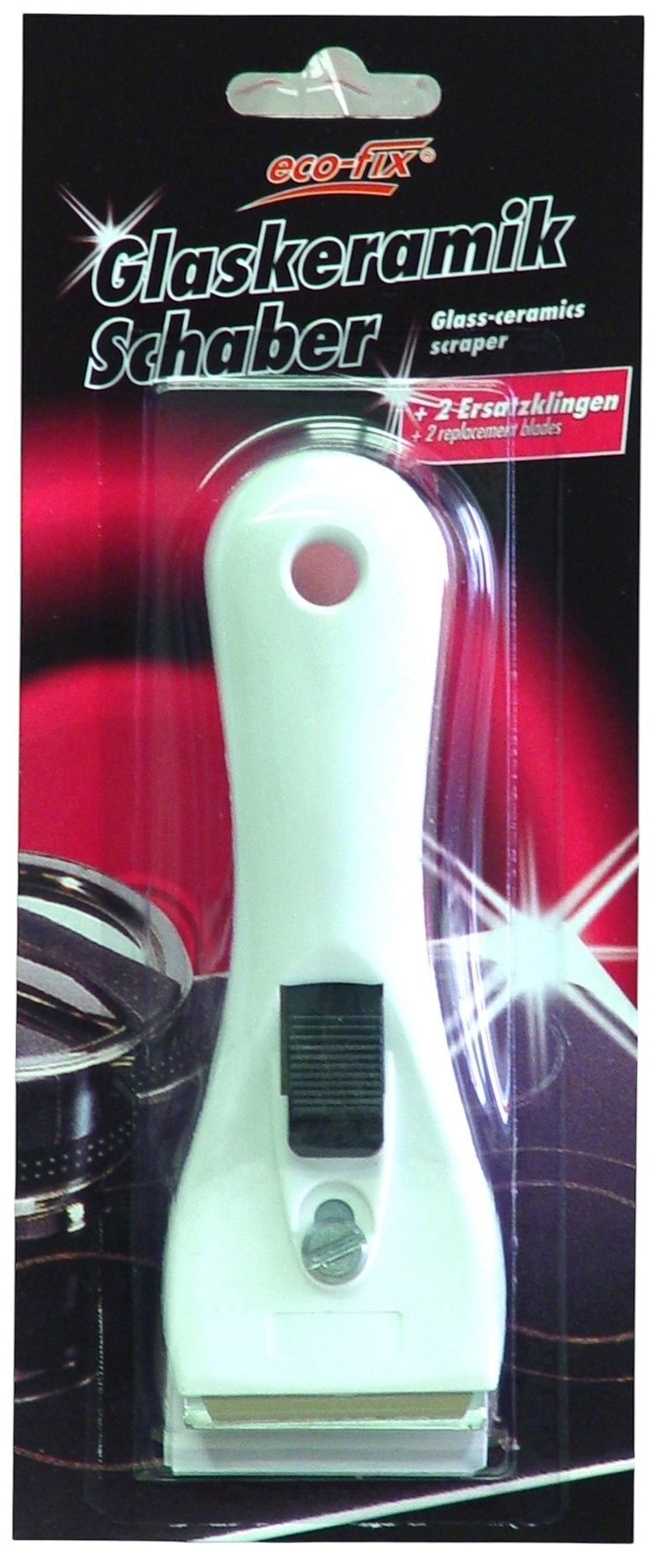 Glaskeramik Schaber eco-fix + 2 Ersatzklingen