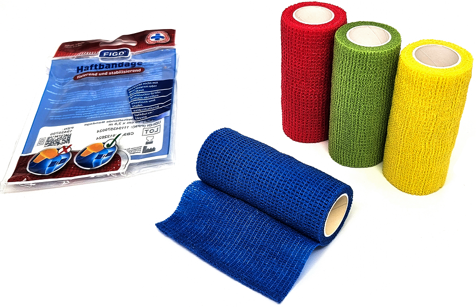 Selbsthaftende Bandage 4-fach farbig sortiert