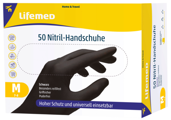 Nitril Handschuhe 50er Pack Größe M schwarz