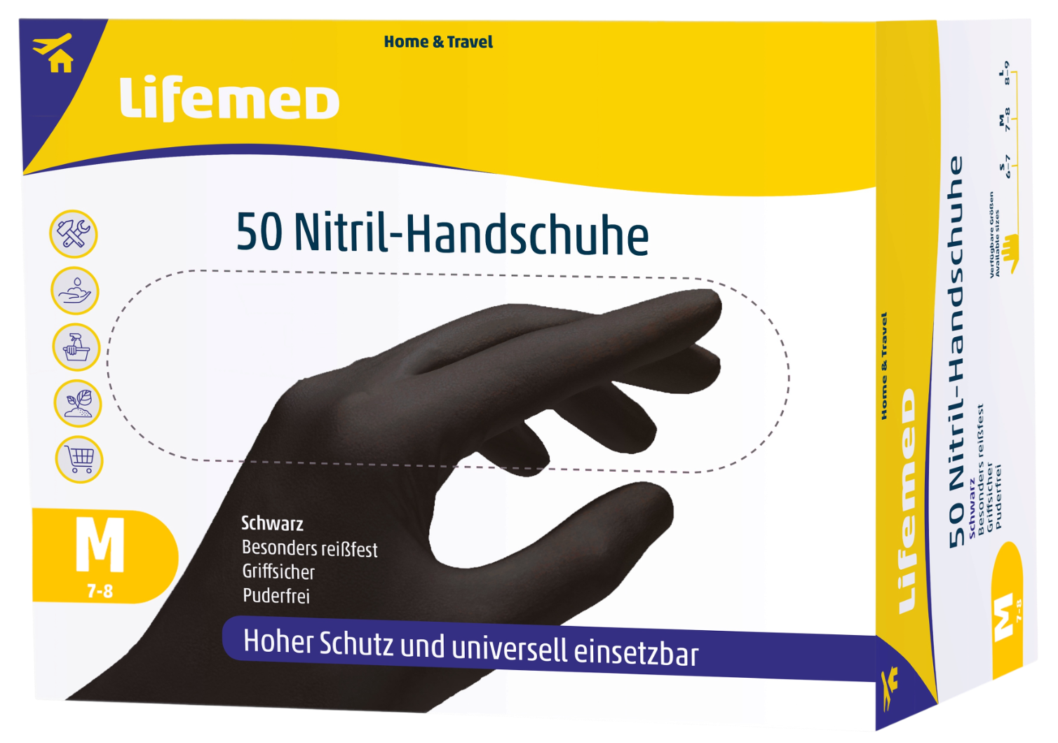 Nitril Handschuhe 50er Pack Größe M schwarz