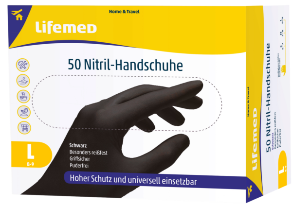Nitril Handschuhe 50er Pack Größe L schwarz