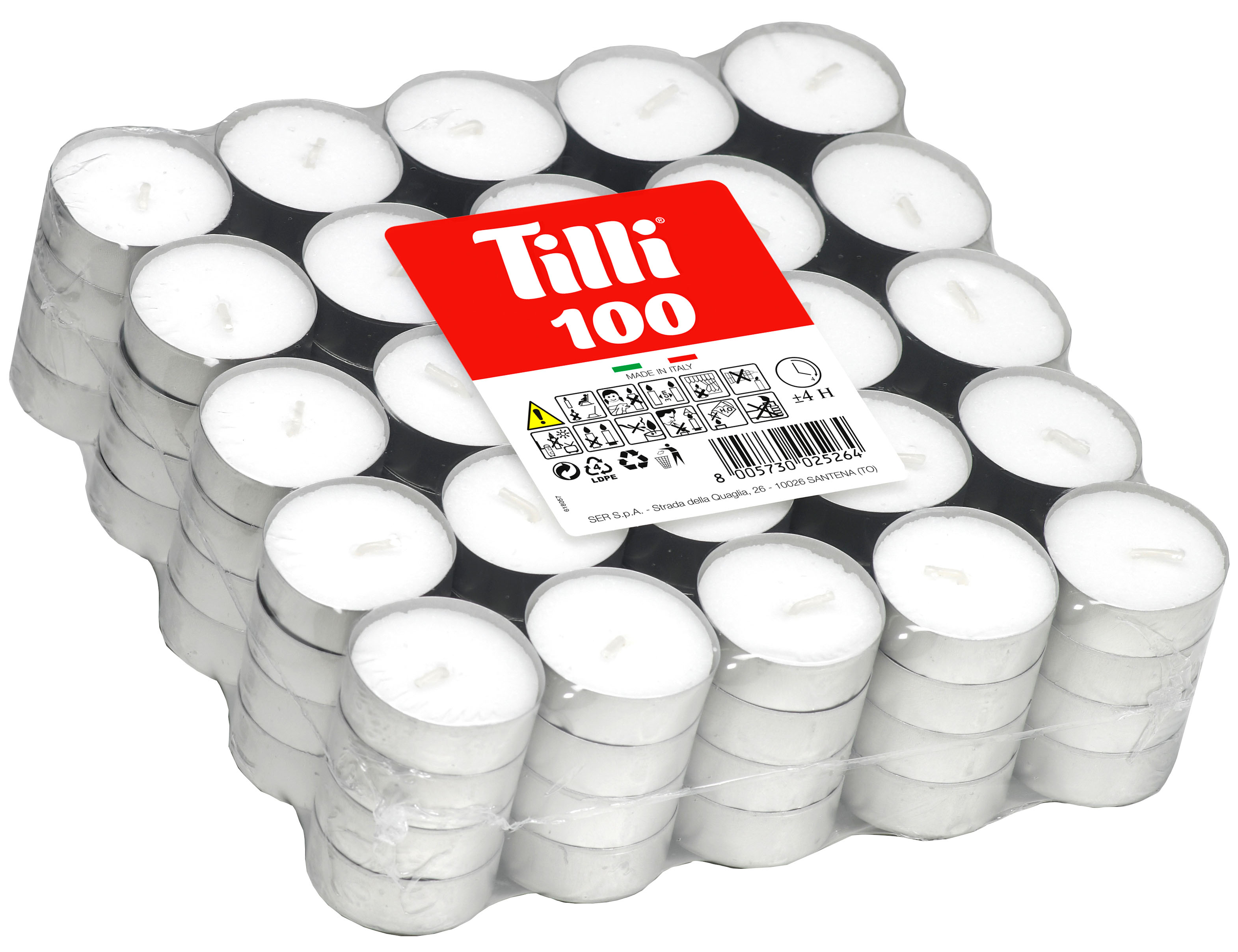 00142 - Teelichte weiß 100er Pack- gelegt