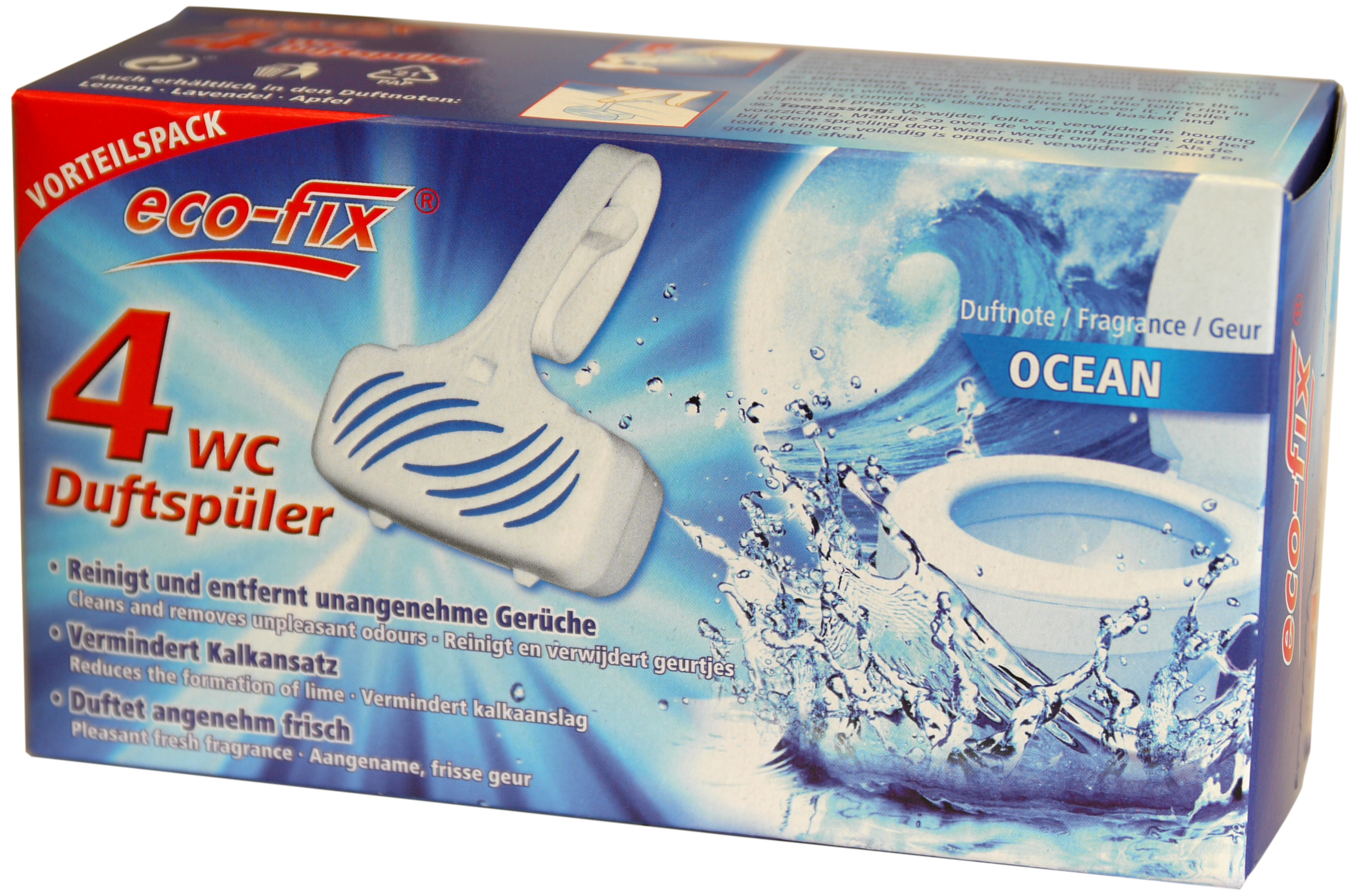00852 - eco-fix 4er WC Duftspüler -Ocean-4 x 33g