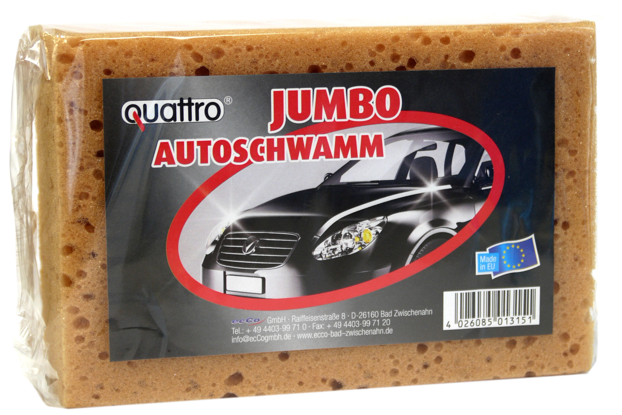 01315 - quattro Jumbo Autoschwamm 18x12x5,5 cm