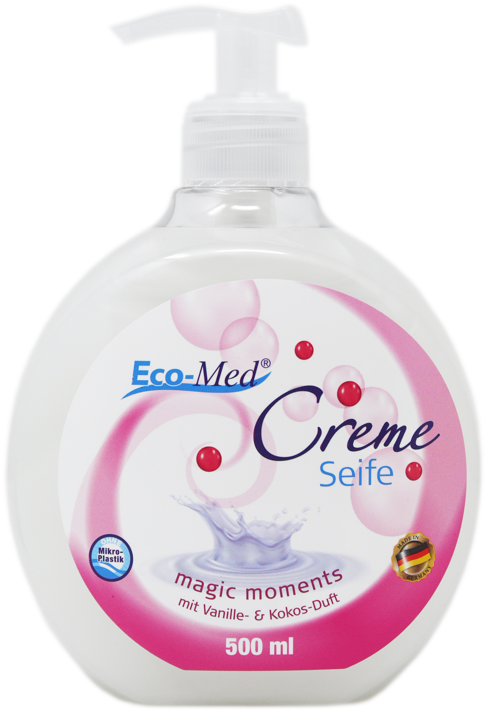 01623 - Eco-Med Cremeseife 500 ml - magic moments - mit Vanille & Kokos Duft