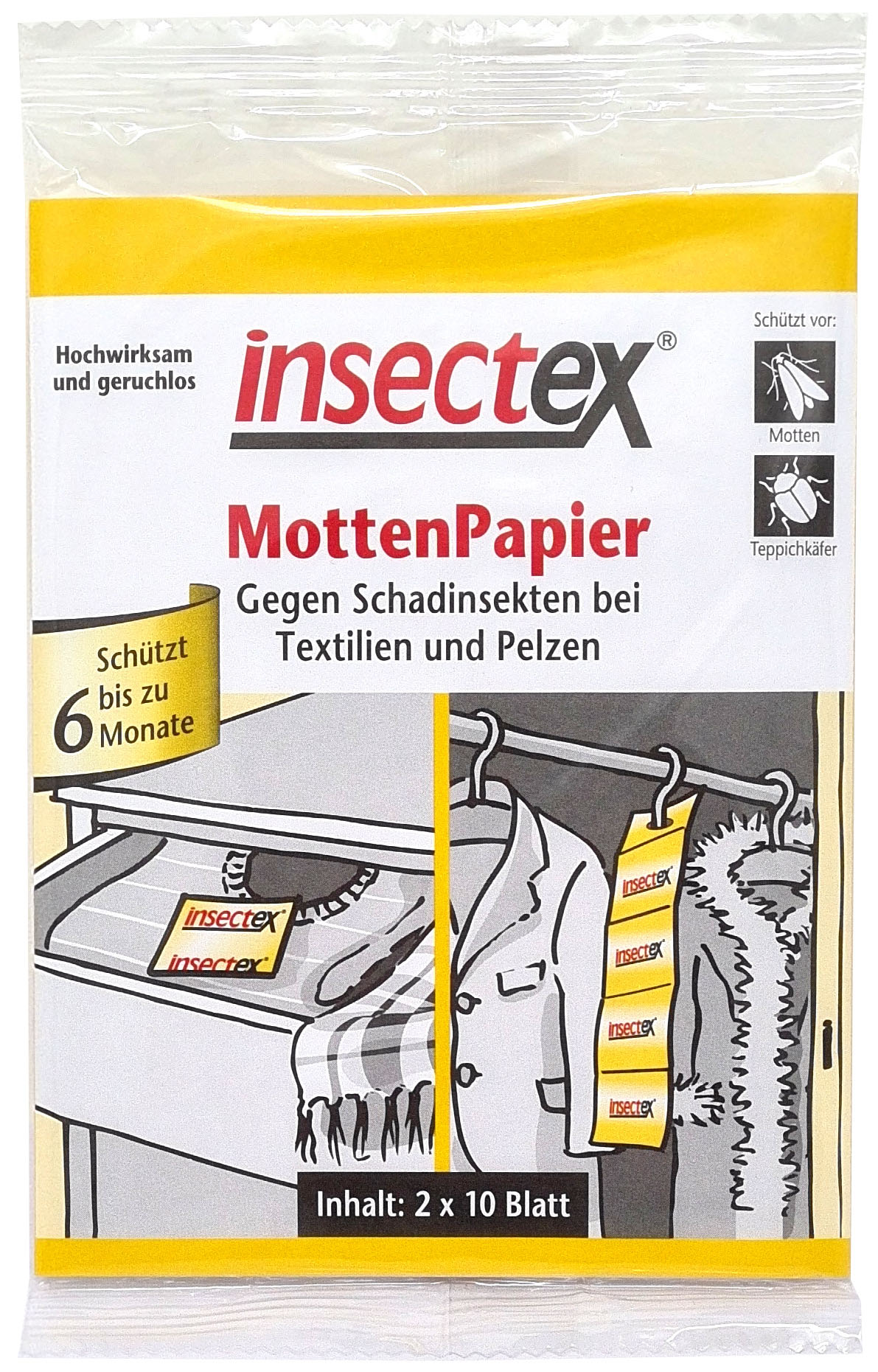 02184 - insectex MottenPapier 2x10 Blatt BIOZID