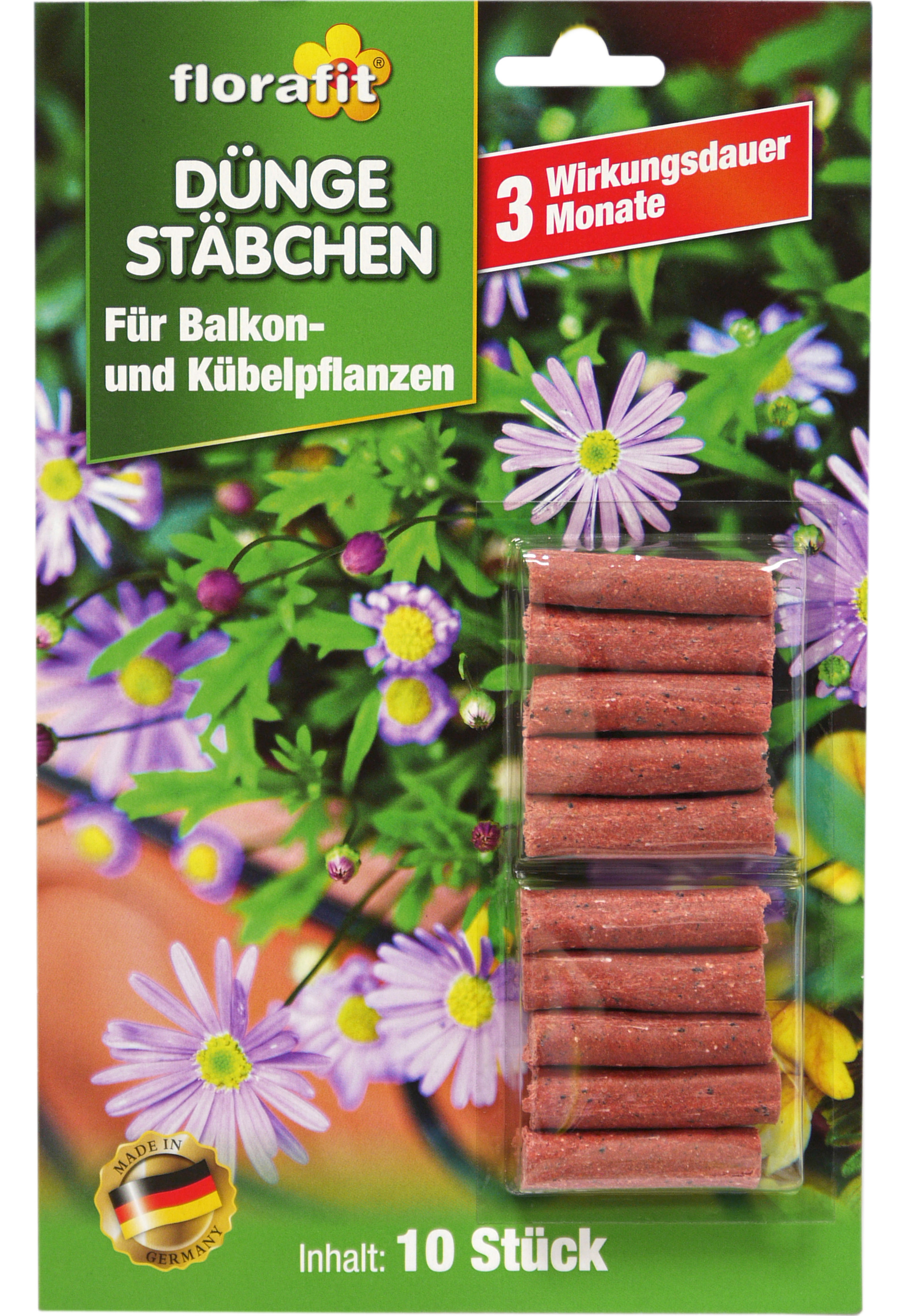 02240 - florafit Düngestäbchen für Balkon- und Kübelpflanzen 10er