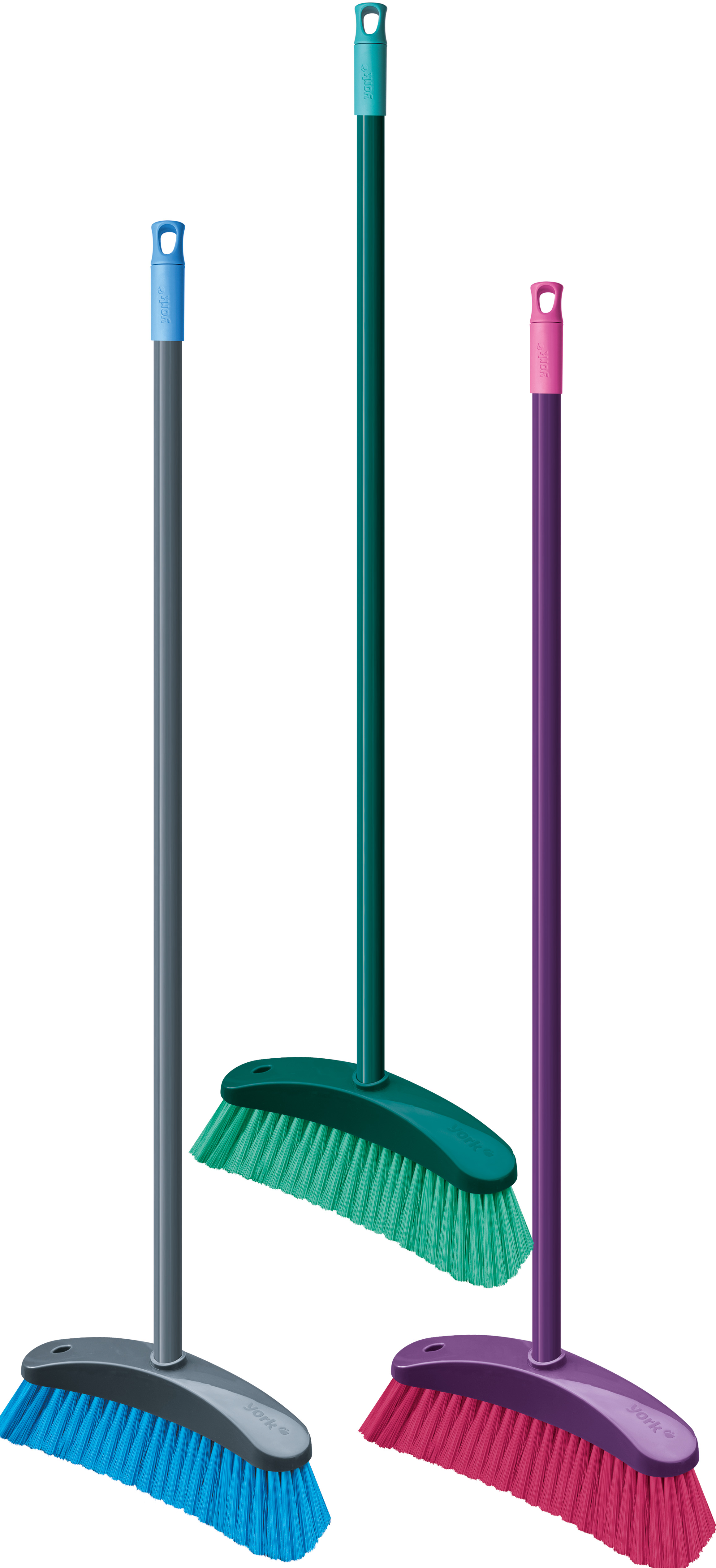 02288 - plastic broom with handle, 32 cm, assorted colors