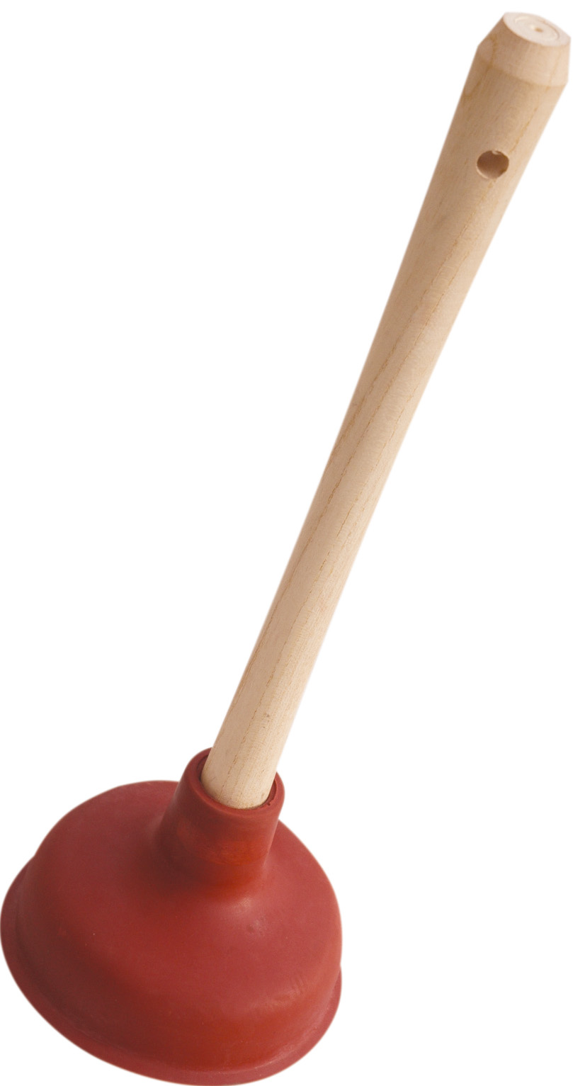 02325 - plunger with wooden handle, 32 cm