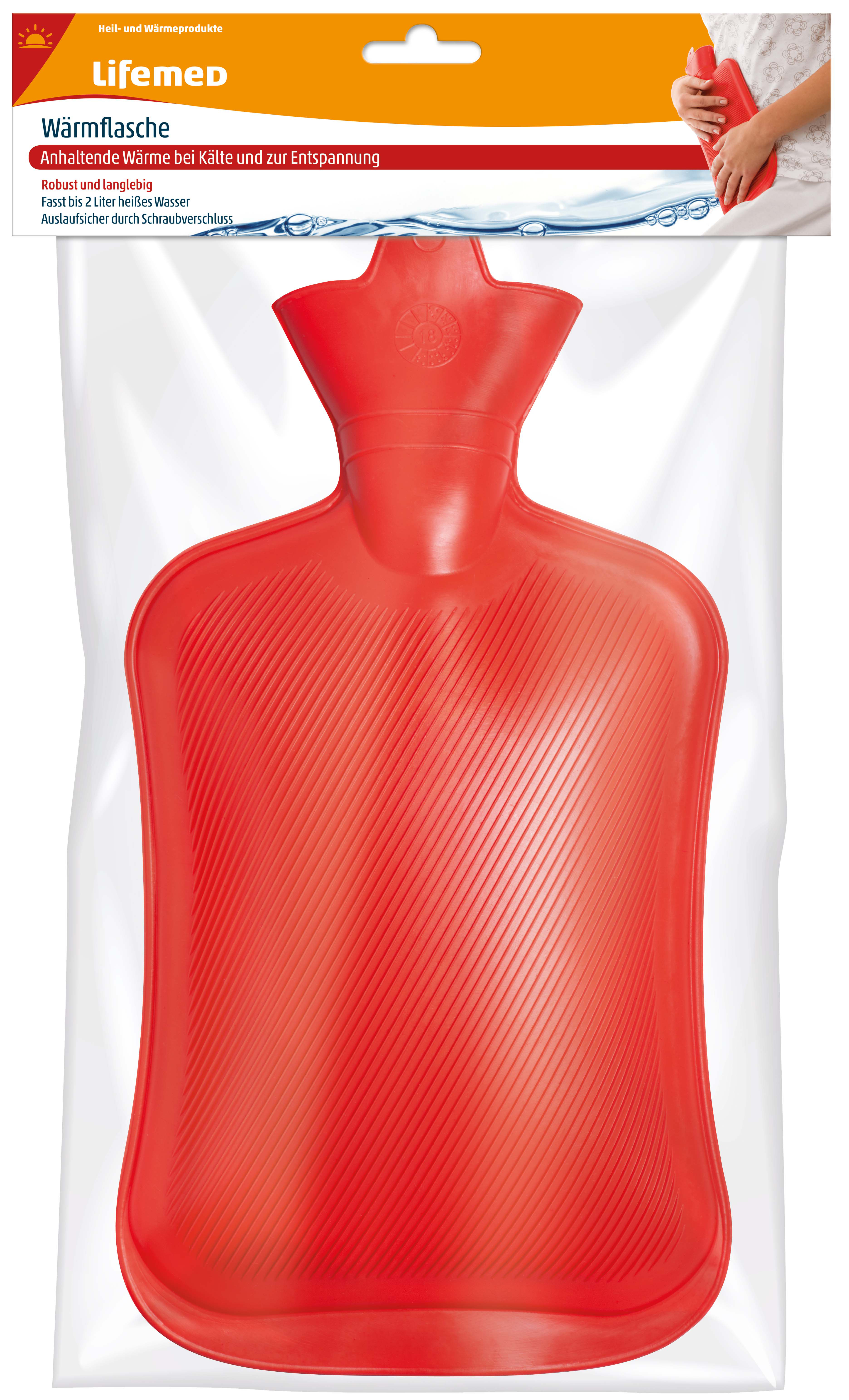 99341 - Wärmflasche 2 Liter, rot 